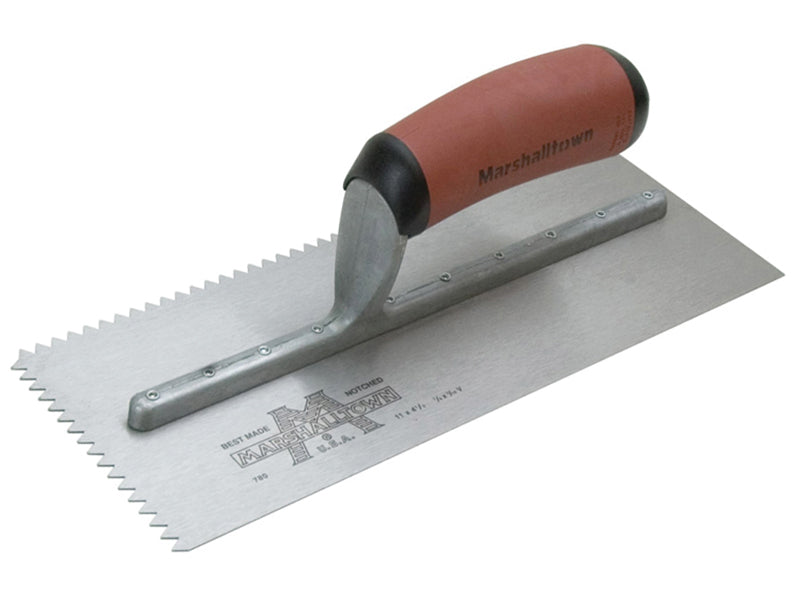 Marshalltown M701SD V 3/16in Notched Trowel DuraSoft® Handle 11 x 4.1/2in