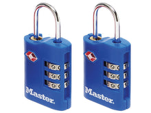 Load image into Gallery viewer, Master Lock TSA 3-Digit Combination Zinc 30mm Padlock x 2