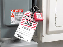 Load image into Gallery viewer, Master Lock No. 497A Heavy-Duty Safety Tags (12) - DANGER DO NOT OPERATE