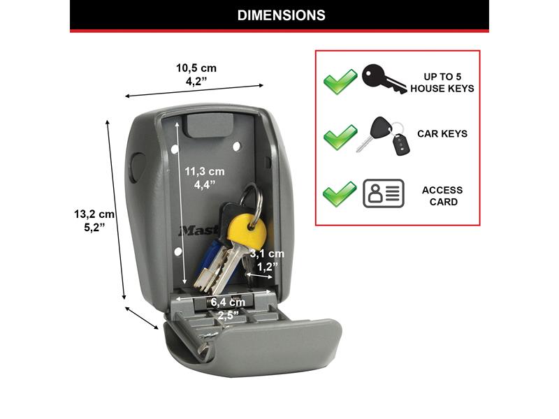 Master Lock 5415E Wall-Mounted Reinforced Key Lock Box