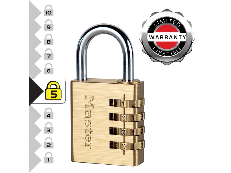 Master Lock Brass Finish Combination Padlock