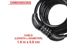 Load image into Gallery viewer, Master Lock Self Coiling Combination Cable 1.8m x 8mm