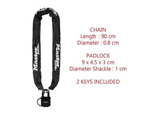 Load image into Gallery viewer, Master Lock Weather Tough 40mm Padlock &amp; Chain 90cm x 6mm