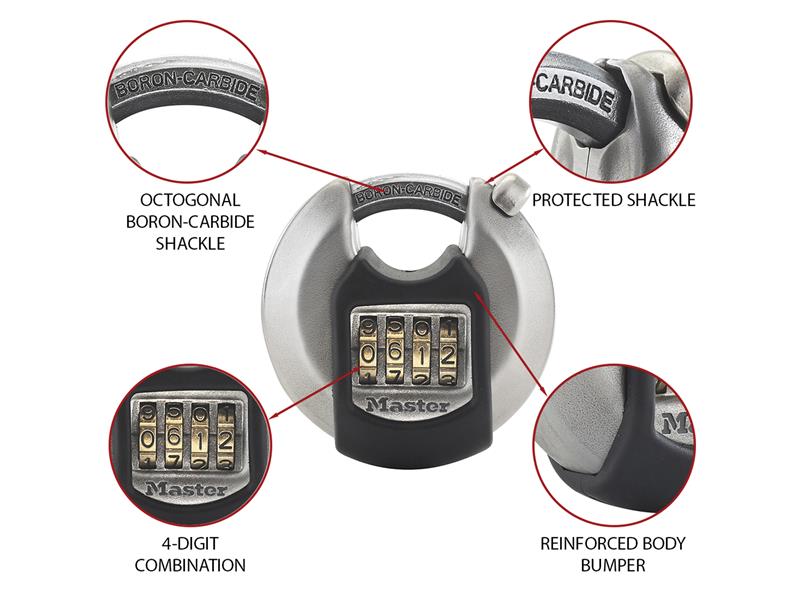 Master Lock Excell™ Discus 4-Digit Combination 70mm Padlock