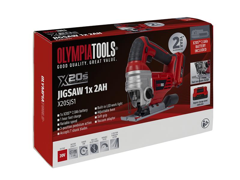 Olympia Power Tools X20S™ Jigsaw 20V 1 x 2.0Ah Li-ion