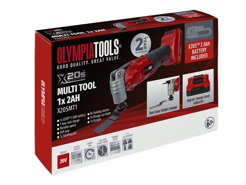 Olympia Power Tools X20S™ Multi-Tool 20V 1 x 2.0Ah Li-ion