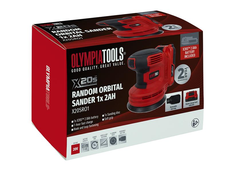 Olympia Power Tools X20S™ Random Orbital Sander 20V 1 x 2.0Ah Li-ion