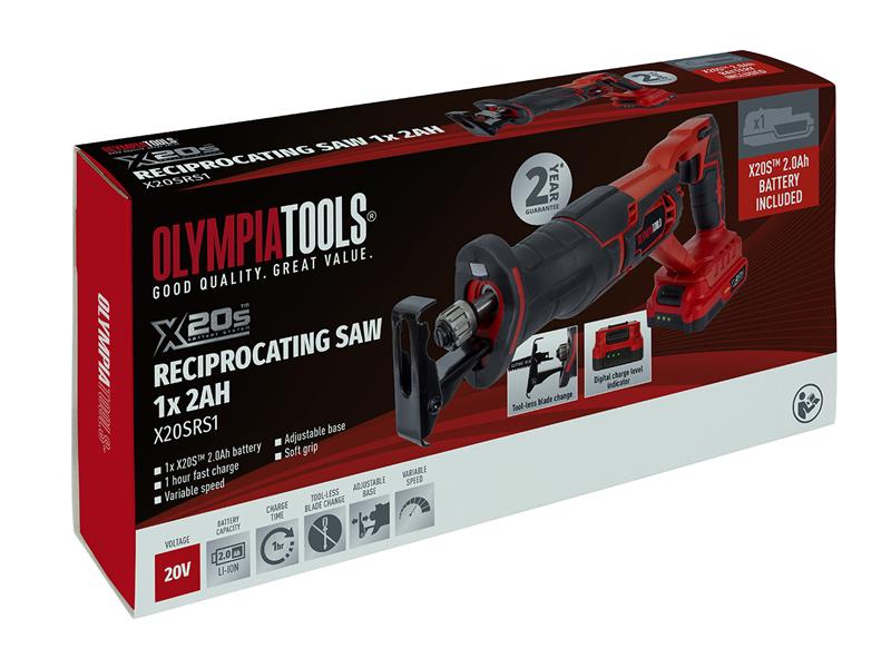 Olympia Power Tools X20S™ Reciprocating Saw 20V 1 x 2.0Ah Li-ion