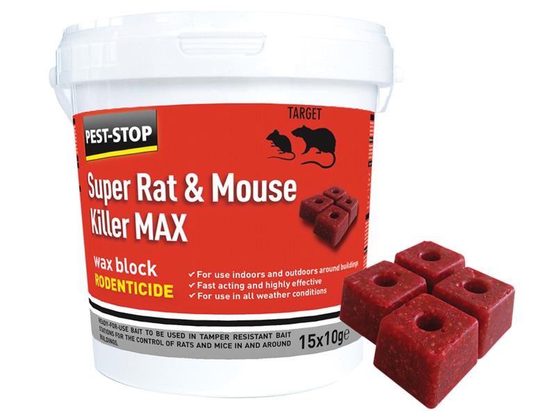 Pest-Stop (Pelsis Group) Super Rat & Mouse Killer MAX Wax Blocks