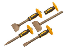 Load image into Gallery viewer, Roughneck Bolster &amp; Chisel Set with Non-Slip Guards, 4 Piece