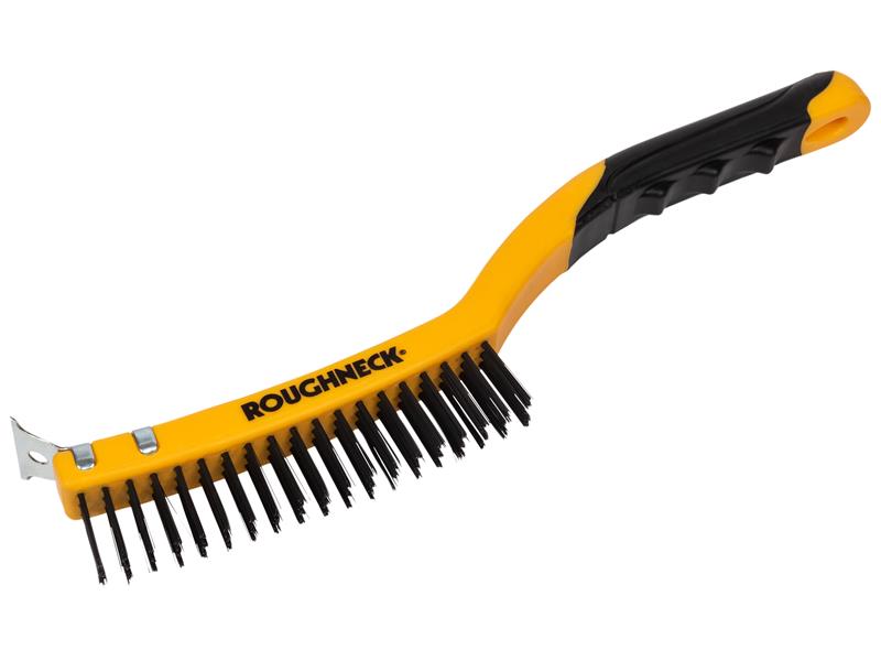 Roughneck Wire Brush Soft Grip with Scraper