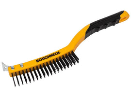 Roughneck Wire Brush Soft Grip with Scraper