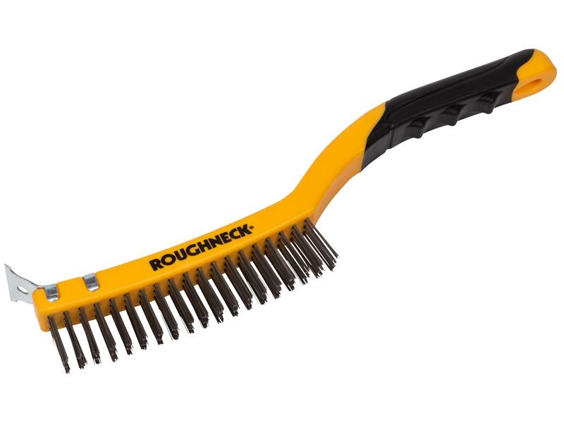 Roughneck Wire Brush Soft Grip with Scraper