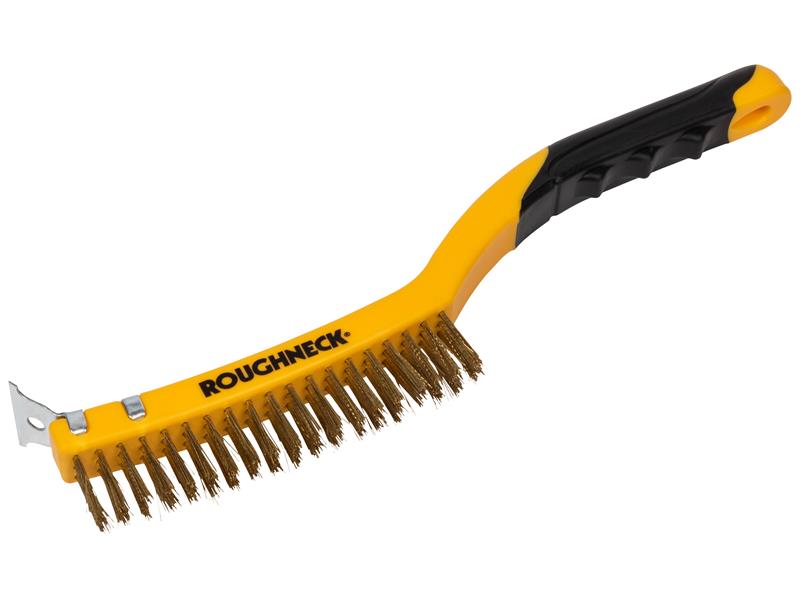 Roughneck Wire Brush Soft Grip with Scraper