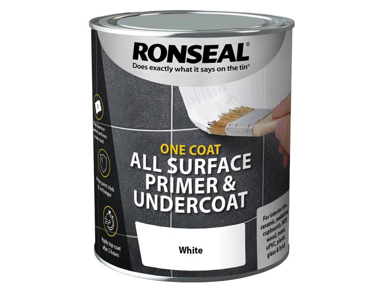 Ronseal One Coat All Surface Primer & Undercoat Interior White 750ml