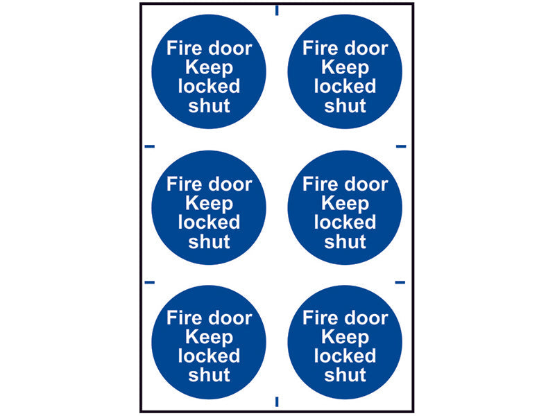 Scan Fire Door Keep Locked Shut - 6 PVC Signs 100 x 100mm