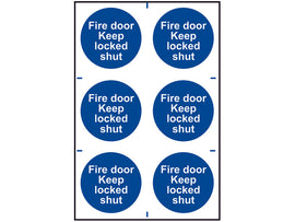Scan Fire Door Keep Locked Shut - 6 PVC Signs 100 x 100mm