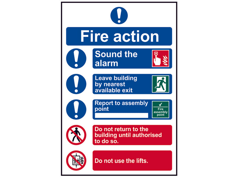 Scan Fire Action Procedure, Style 2 - PVC Sign 200 x 300mm