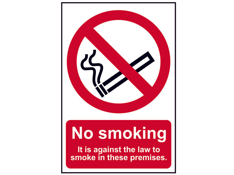 Scan Sign: No Smoking It Is Against the Law To Smoke In These Premises