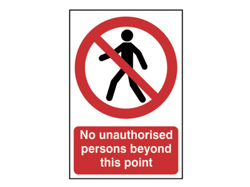 Scan Sign: No Unauthorised Persons Beyond This Point