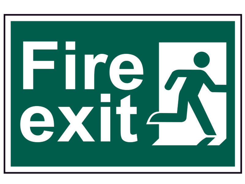 Scan Fire Exit Man Running Right - PVC Sign 300 x 200mm