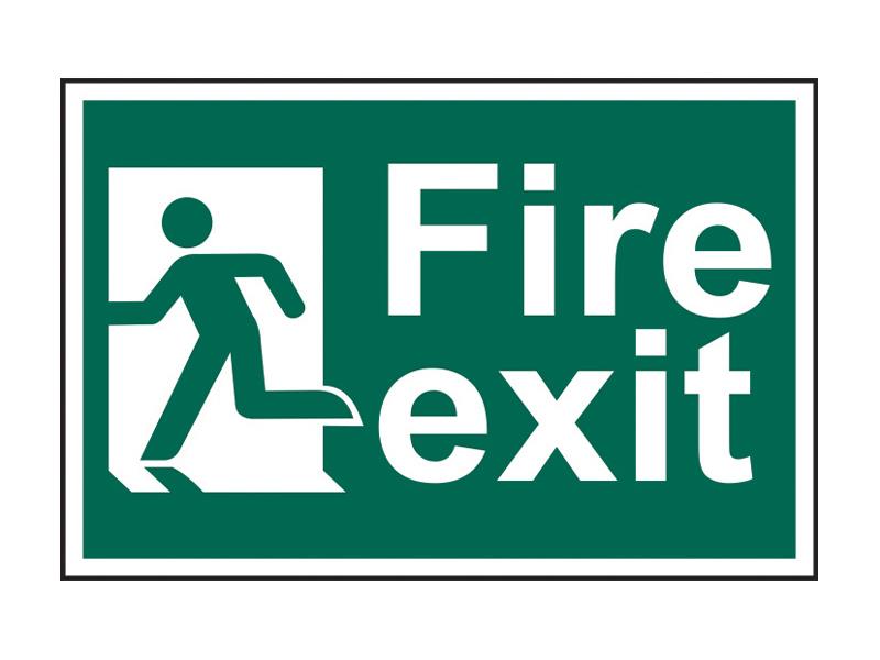 Scan Fire Exit Man Running Left - PVC Sign 300 x 200mm