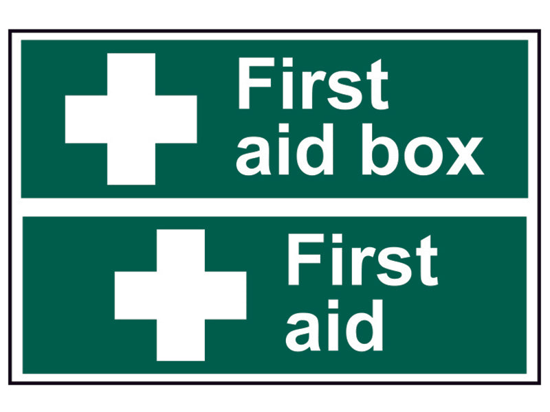Scan First Aid Box / First Aid - PVC Signs 300 x 100mm