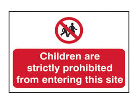 Scan Children Prohibited From Entering Site - PVC Sign 600 x 400mm