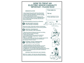 Scan How To Treat An Electric Shock Casualty - PVC Sign 400 x 600mm