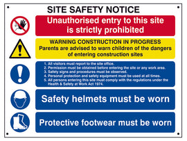 Scan Composite Site Safety Notice - FMX Sign 800 x 600mm