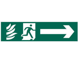 Scan Running Man Arrow Right - PVC Sign 200 x 50mm
