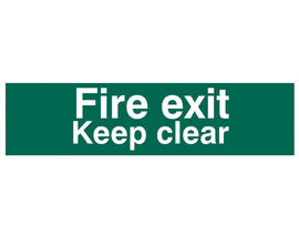 Scan Fire Exit Keep Clear Text Only - PVC Sign 200 x 50mm