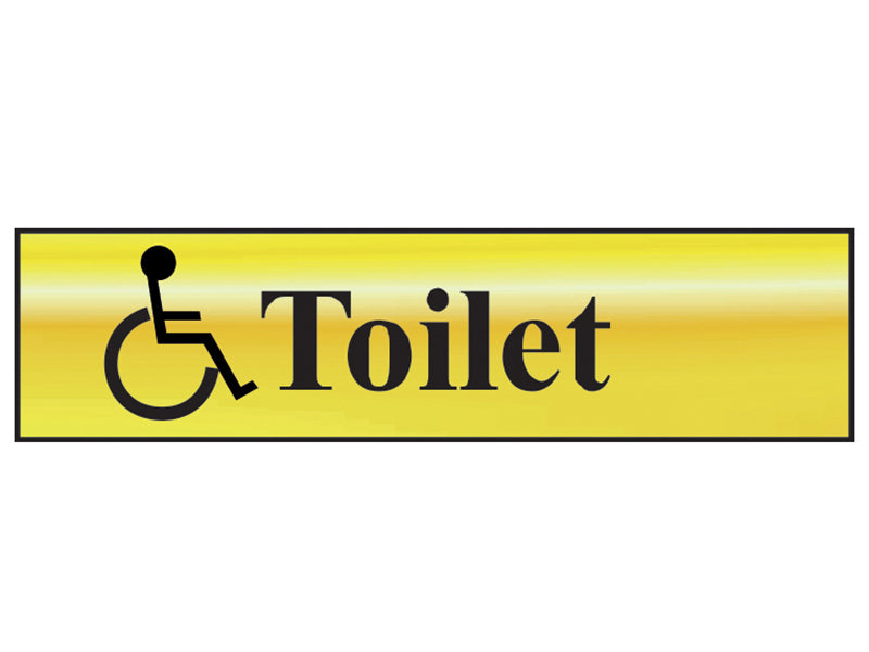 Scan Disabled Toilet - Polished Brass Effect 200 x 50mm