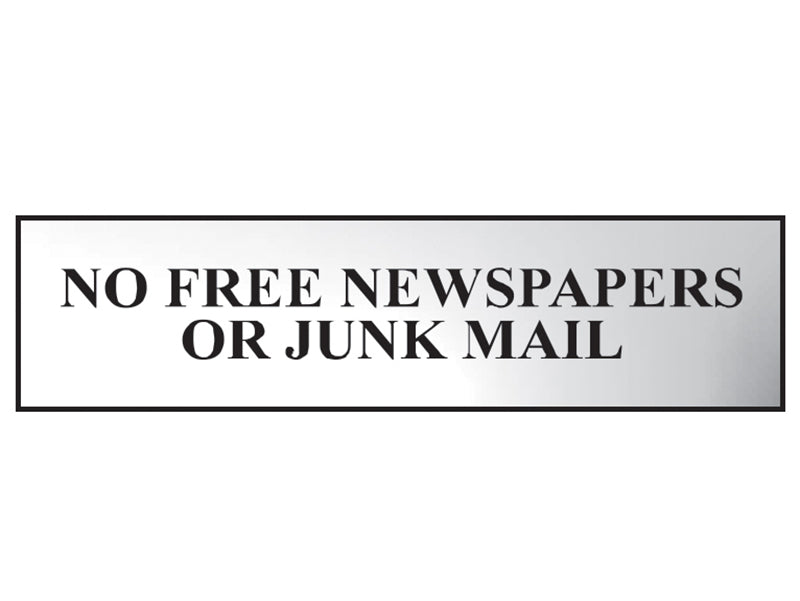 Scan No Free Newspapers Or Junk Mail Sign