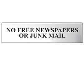 Scan No Free Newspapers Or Junk Mail Sign