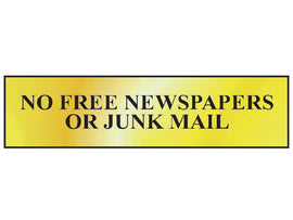 Scan No Free Newspapers Or Junk Mail Sign