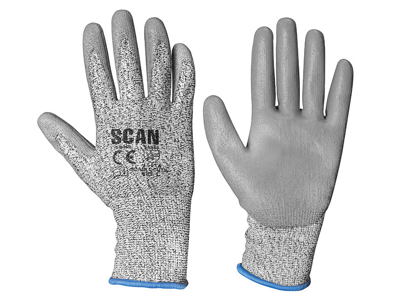 Scan Grey PU Coated Cut 3 Gloves