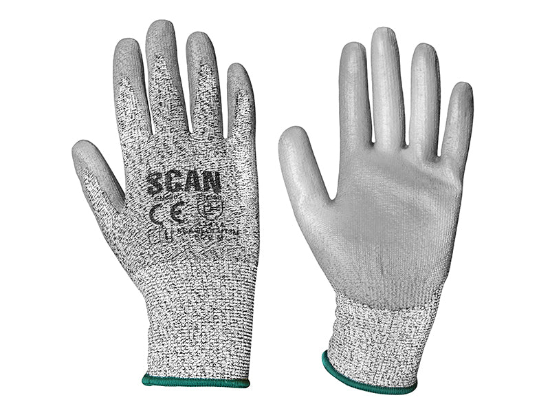 Scan Grey PU Coated Cut 3 Gloves