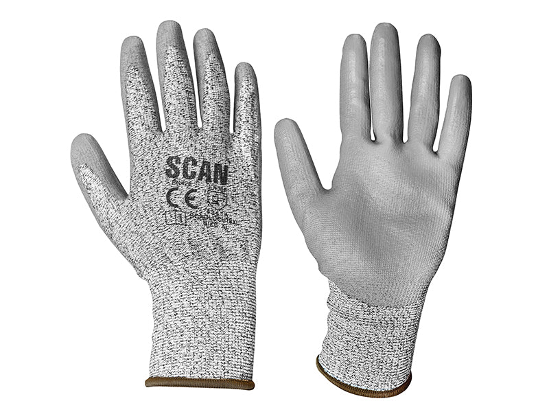 Scan Grey PU Coated Cut 3 Gloves