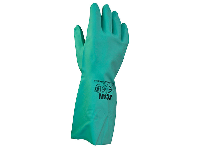 Scan Nitrile Gauntlets with Flock Lining Large (Size 9)