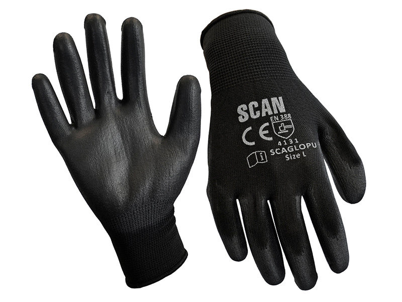 Scan Black PU Coated Gloves