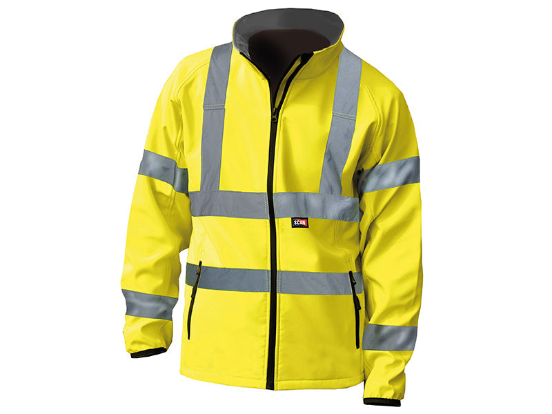 Scan Hi-Vis Yellow Softshell Jacket - XXL (52in)