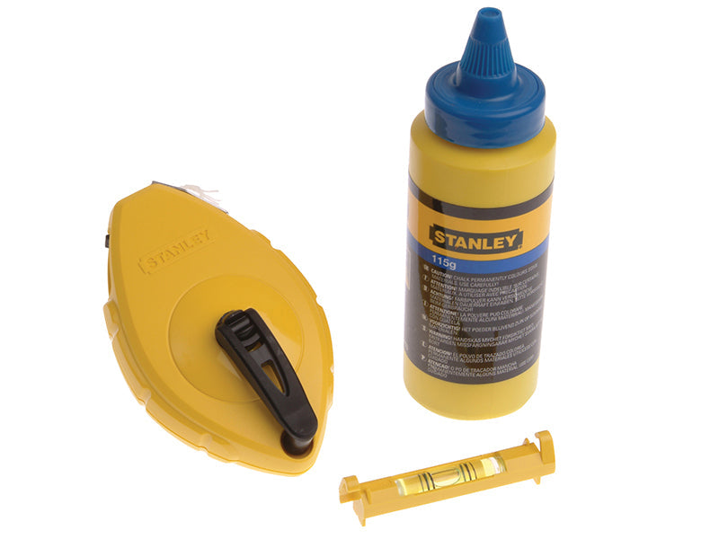 STANLEY® Chalk Line 30m, Blue Chalk & Level