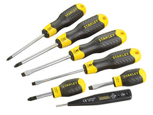 Load image into Gallery viewer, STANLEY® Cushion Grip Screwdriver Set, 7 Piece/Voltage Tester
