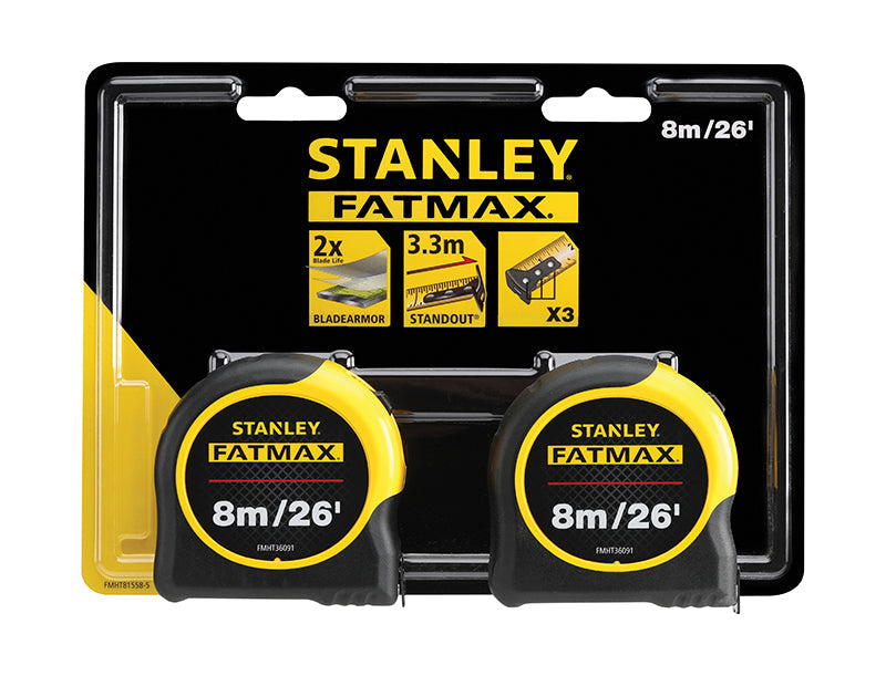 STANLEY® FatMax® Classic Tape Twin Pack 8m/26ft (Width 32mm)