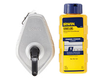 Load image into Gallery viewer, IRWIN® STRAIT-LINE® Aluminium 30m Chalk Line &amp; Blue Chalk Pack