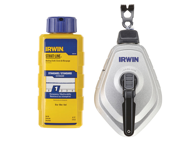 IRWIN® STRAIT-LINE® HPP Chalk Reel Set 30m & Blue Chalk 113g