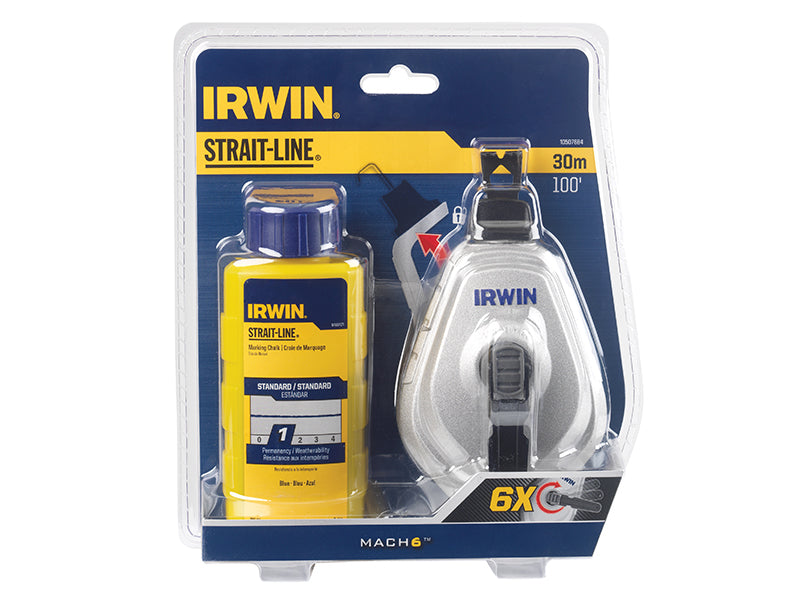 IRWIN® STRAIT-LINE® HPP Chalk Reel Set 30m & Blue Chalk 113g