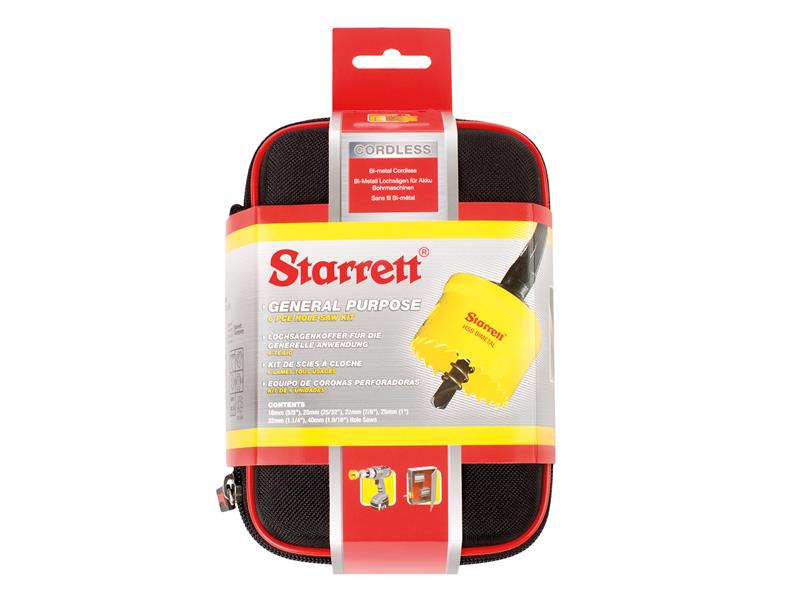 Starrett Cordless Smooth Cut Bi-Metal Holesaw Kit, 6 Piece