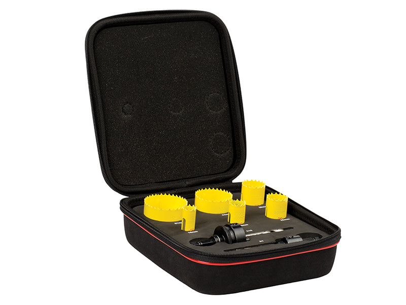 Starrett KFC06022 Fast Cut Bi-Metal Electrician's Holesaw Kit, 8 Piece